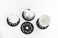 Sous-verres en feutre Donut 10 cm Lot de 4/6/8 Rose Noir Marron