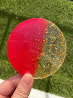 Dessous de verre rond en résine époxy, 8 cm