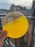 Dessous de verre rond en résine époxy, 8 cm