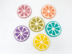 Sous-bocks ronds en feutre de fruits, 10 cm, lot de 6 couleurs