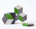 Sous-bocks hexagonaux en feutre de laine – Jeu de 6 sous-verres géométriques colorés