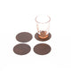 Sous-verres ronds en cuir recyclé - Lot de 4 à 10, 10 cm