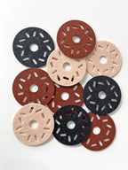 Sous-verres en feutre Donut 10 cm Lot de 4/6/8 Rose Noir Marron