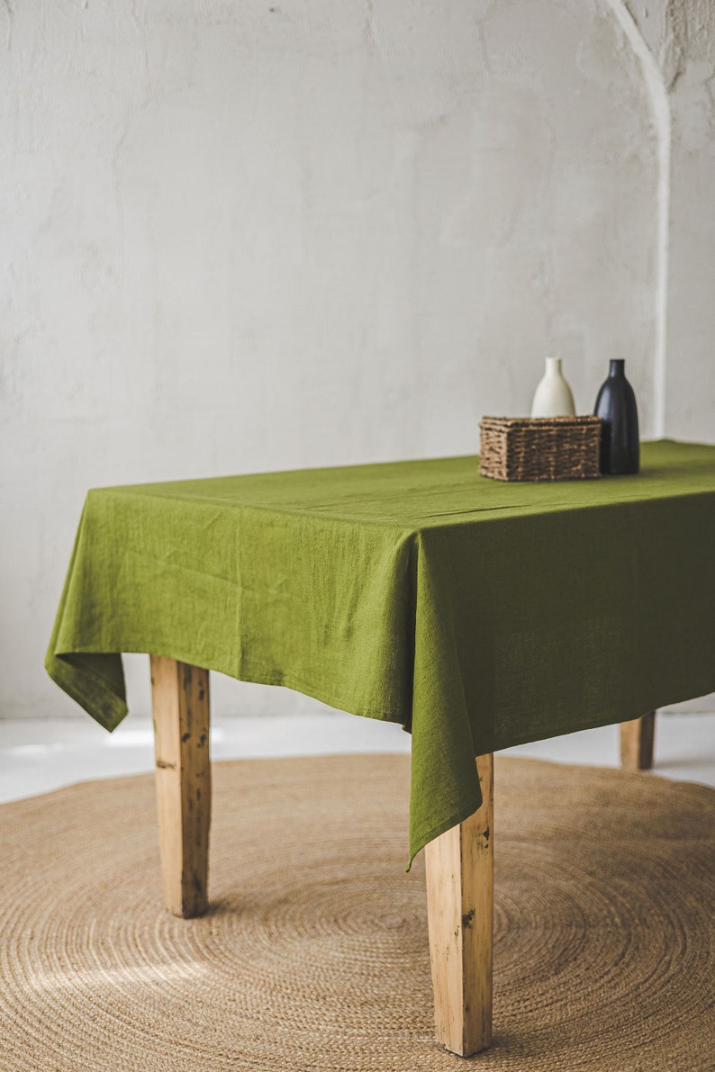 Chemin de table en lin gris à rayures noires, 205 g/m², lin naturel