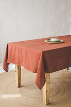 Chemin de table en lin gris à rayures noires, 205 g/m², lin naturel