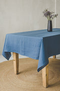 Chemin de table en lin gris à rayures noires, 205 g/m², lin naturel