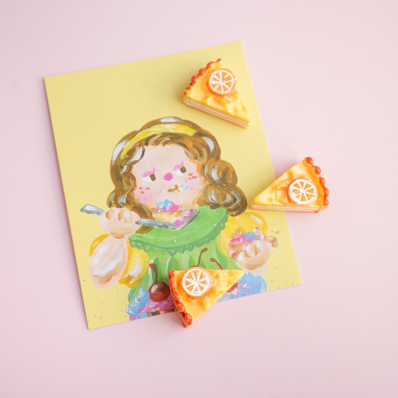 Lot d'aimants pour tarte au citron - Aimants de réfrigérateur à dessert - 2 cm x 2,8 cm x 1 cm, 4 g