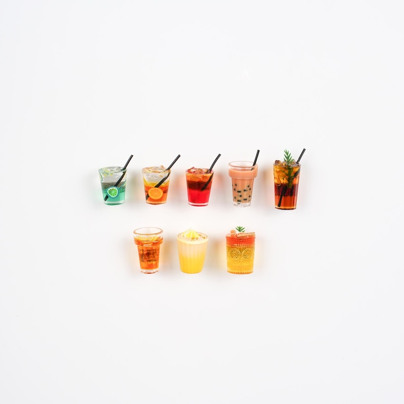 Aimant 3D Boisson Rafraîchissante - Café Glacé, Bubble Tea, Jus de Citron, Décoration de Cuisine