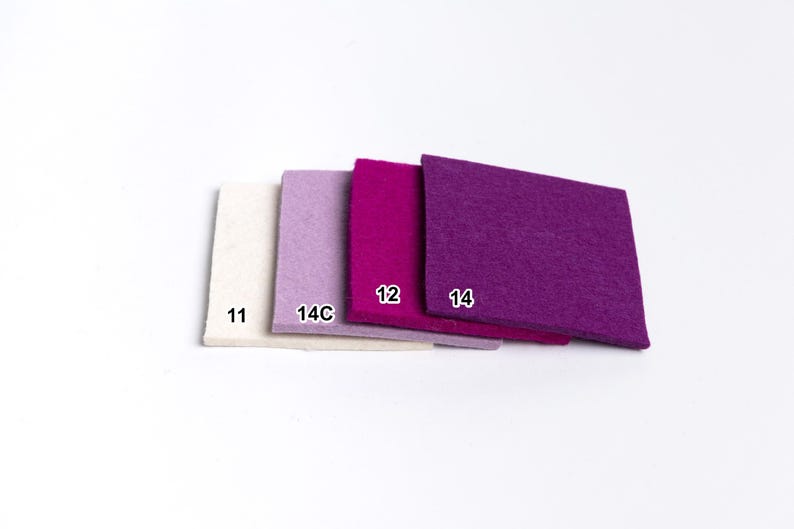 Lot de 6 sous-verres en feutre de laine carrés 10 x 10 cm épaisseur 5 mm