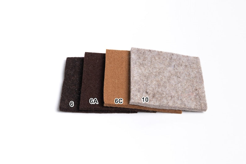 Lot de 6 sous-verres en feutre de laine carrés 10 x 10 cm épaisseur 5 mm