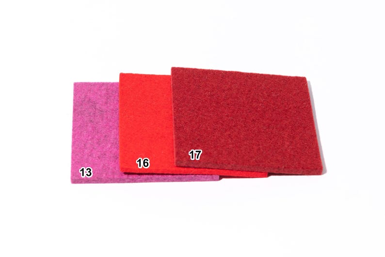 Lot de 6 sous-verres en feutre de laine carrés 10 x 10 cm épaisseur 5 mm