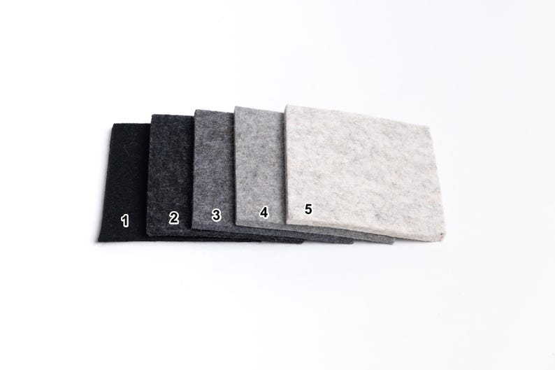 Lot de 6 sous-verres en feutre de laine carrés 10 x 10 cm épaisseur 5 mm