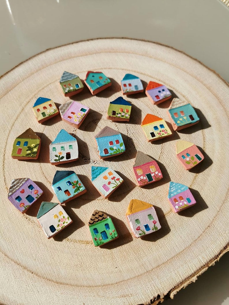 Mini aimants réfrigérateur en argile peints à la main, décoration cuisine, cadeau crémaillère