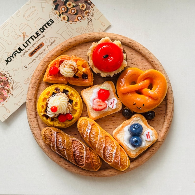 Aimants de boulangerie faits main : décorations de pâtisserie et pain pour réfrigérateur