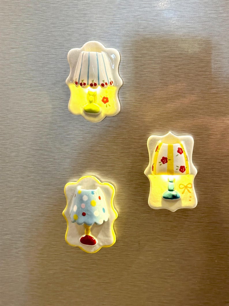 Aimants de réfrigérateur en céramique phosphorescents, décorations pour lampes de table, mini aimants de cuisine