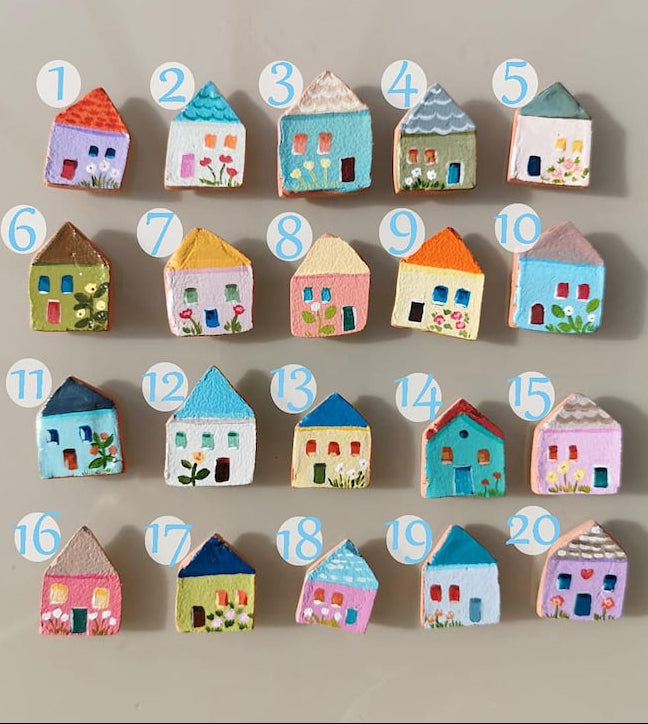 Mini aimants réfrigérateur en argile peints à la main, décoration cuisine, cadeau crémaillère