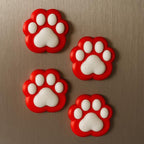 Lot de 4 Aimants Pattes de Chat/Chien – Décoration Magnétique pour Frigo ou Tableau, 2,5 cm, Plastique PLA