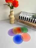 Set de 6 sous-verres en acrylique givré avec motif dégradé , 10 cm, 3 mm