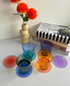 Set de 6 sous-verres en acrylique givré avec motif dégradé , 10 cm, 3 mm