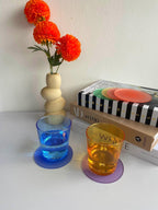 Set de 6 sous-verres en acrylique givré avec motif dégradé , 10 cm, 3 mm