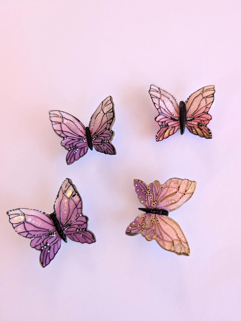 Papillon aimant réfrigérateur pâte polymère fait main