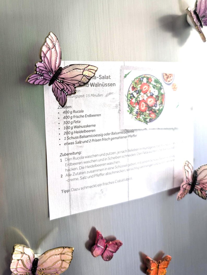 Papillon aimant réfrigérateur pâte polymère fait main