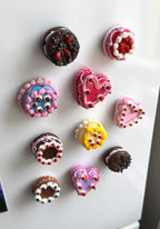 Magnets pour réfrigérateur en pâte polymère faits main | Gâteau décoratif | Cadeau unique