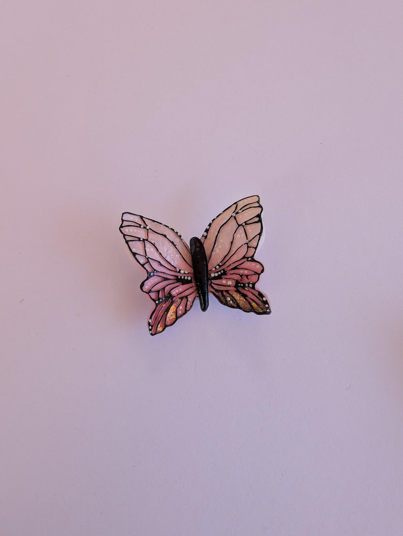 Papillon aimant réfrigérateur pâte polymère fait main