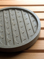Sous-verres en béton lot de 4, gris ciment, 10 cm diamètre
