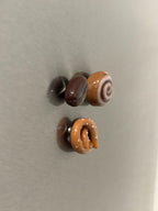 Lot de 3 aimants réfrigérateur en pâte polymère - Bretzel, brioche à la cannelle, grain de café
