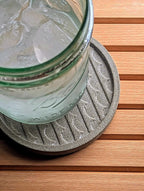 Sous-verres en béton lot de 4, gris ciment, 10 cm diamètre