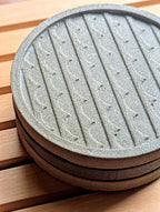 Sous-verres en béton lot de 4, gris ciment, 10 cm diamètre
