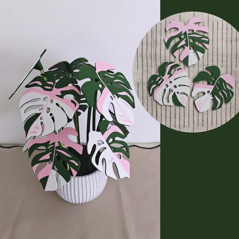 10 sous-verres Monstera, dix feuilles magnétiques, grand ensemble de sous-verres, sous-verres imprimés en 3D