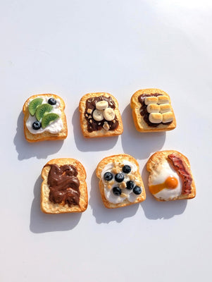 Aimants pour réfrigérateur en forme de toast, pâte polymère, pièces uniques, 1-3 pièces