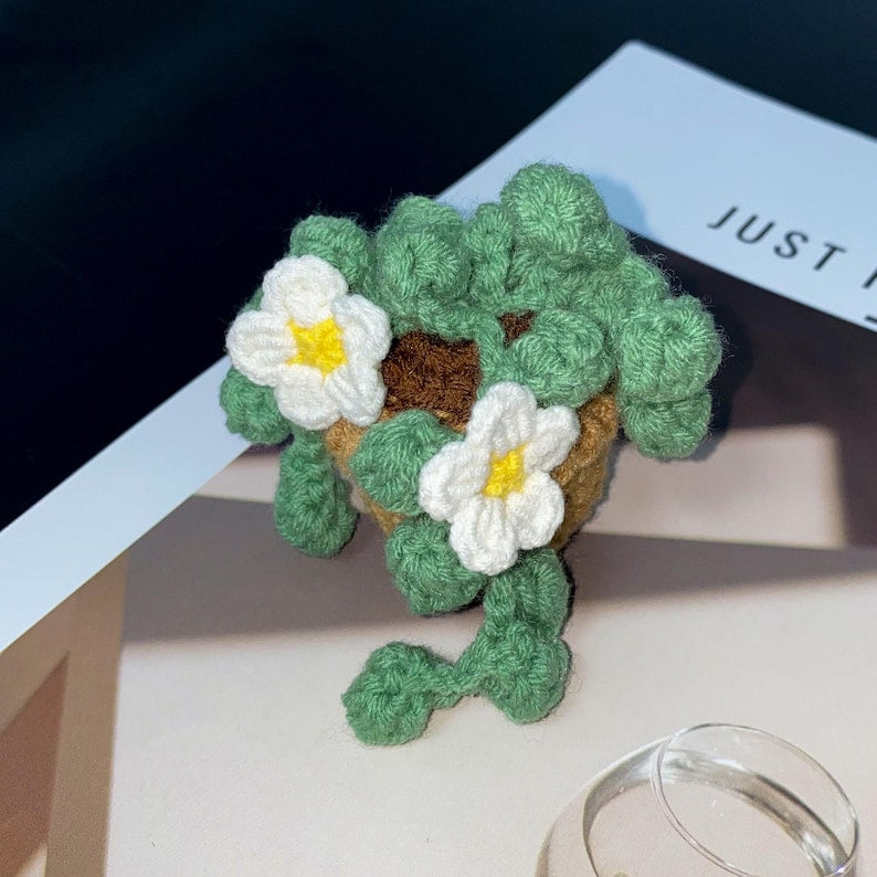Aimant pour réfrigérateur plante au crochet, décoration fleur bohème cuisine