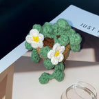 Aimant pour réfrigérateur plante au crochet, décoration fleur bohème cuisine