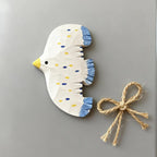Aimant de réfrigérateur mouette peint à la main, décoration de cuisine côtière, 8 cm × 5,5 cm, bois