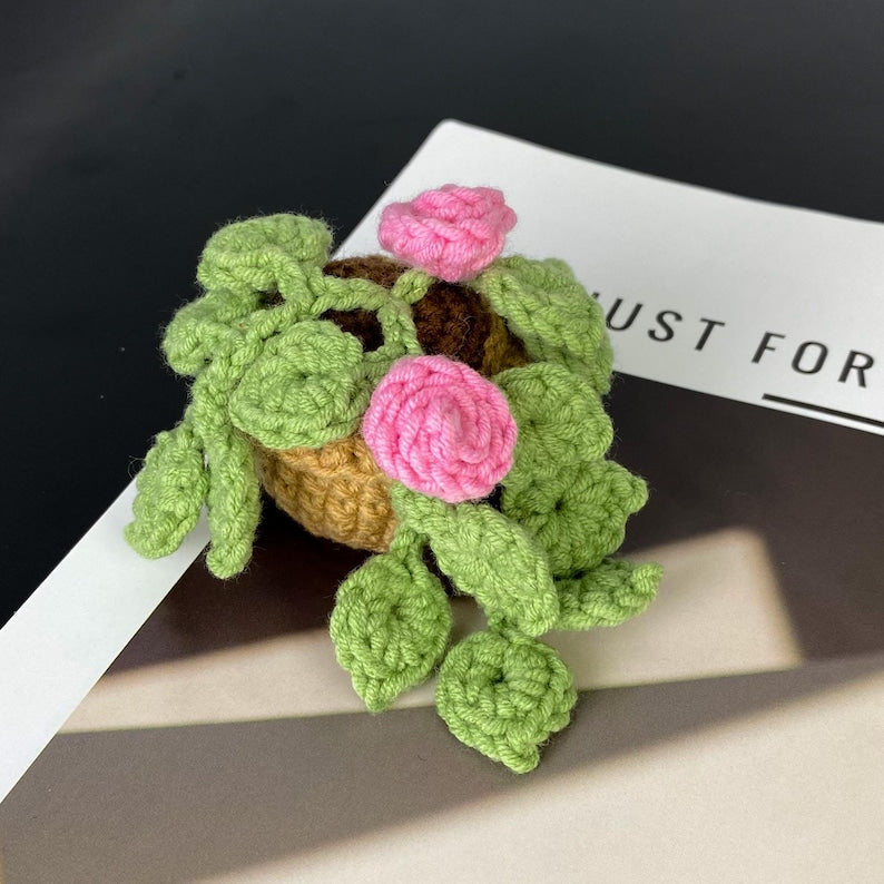 Aimant pour réfrigérateur plante au crochet, décoration fleur bohème cuisine