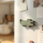 Aimants pour réfrigérateur en bois peints à la main, décoration animal dessin animé mignon, aimant cuisine