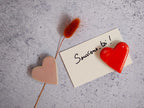 Cœurs aimantés en céramique pour frigo, aimants décoratifs amour, 4 cm, grès