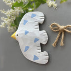 Aimant de réfrigérateur mouette peint à la main, décoration de cuisine côtière, 8 cm × 5,5 cm, bois
