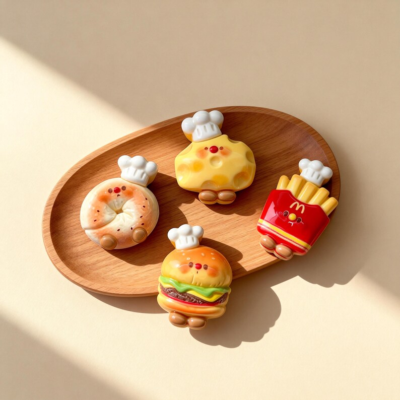 Ensemble d'aimants pour réfrigérateur, frites et hamburgers, résine synthétique, décoration de cuisine