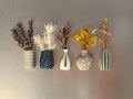 Lot de 5 Mini Vases Aimantés 3cm – Magnets Déco Frigo – Unis ou Bicolores