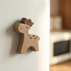 Aimants pour réfrigérateur en bois peints à la main, décoration animal dessin animé mignon, aimant cuisine