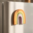 Aimants pour réfrigérateur en bois peints à la main, décoration animal dessin animé mignon, aimant cuisine