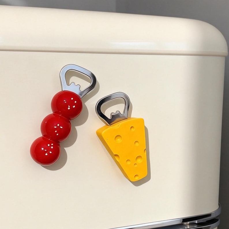Aimant de réfrigérateur ouvre-bouteille fromage Tanghulu | Gadget de cuisine magnétique kawaii