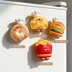 Ensemble d'aimants pour réfrigérateur, frites et hamburgers, résine synthétique, décoration de cuisine