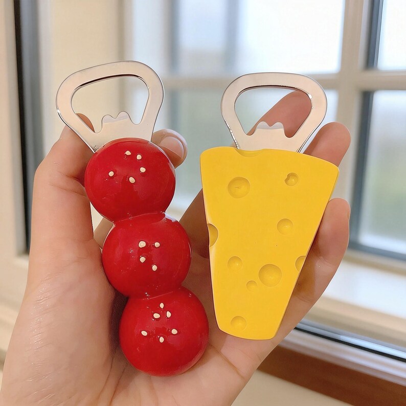 Aimant de réfrigérateur ouvre-bouteille fromage Tanghulu | Gadget de cuisine magnétique kawaii