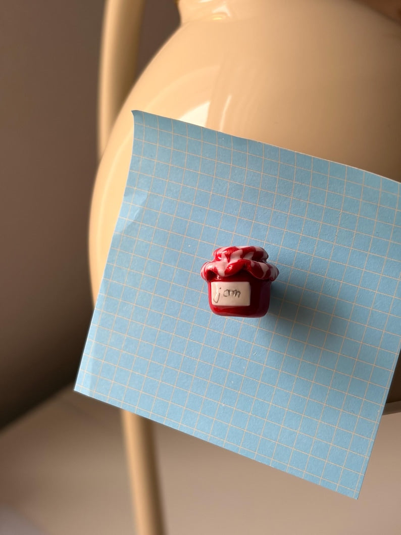 Mini aimants alimentaires en pâte polymère pour réfrigérateur - croissant, olive, myrtille