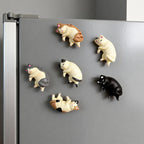 Aimants pour réfrigérateur Chat endormi 3D, Figurines chaton en résine, Collection de chats miniatures